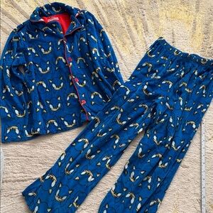 Kids Blue Fox Print Pajama Set